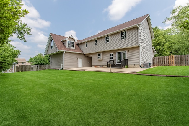 402 Lincoln St, Seatonville, IL 61359 - rear view of property with a patio area, a fenced backyard, and entry steps