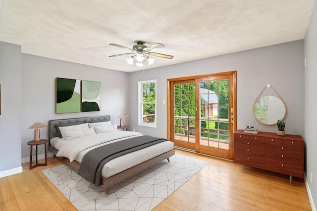 15807 W 139th St, Homer Glen, IL 60491 - bedroom featuring access to exterior, light wood finished floors, and a ceiling fan