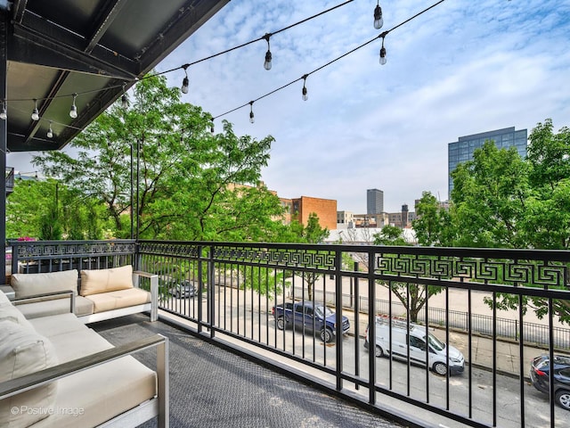 1040 W Adams St Unit 238, Chicago, IL 60607 - balcony with outdoor lounge area and a city view
