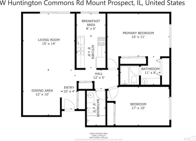 500 W Huntington Commons Rd Unit 150, Mount Prospect, IL 60056 - view of room layout