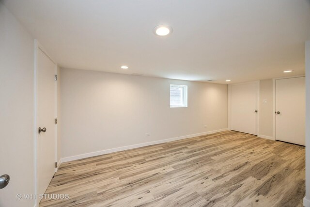 729 N Cuyler Ave, Oak Park, IL 60302 - below grade area with recessed lighting and light wood finished floors