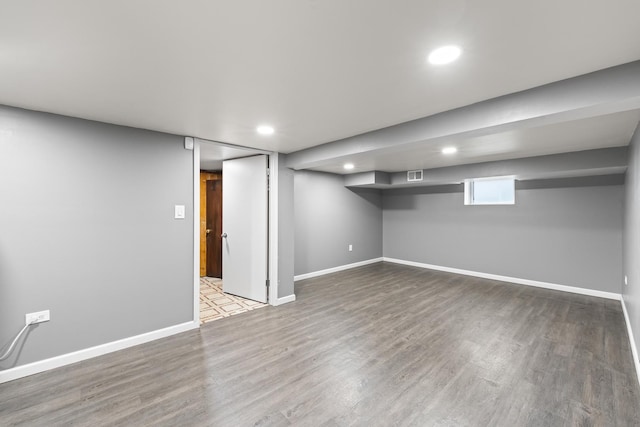 5520 S Kildare Ave, Chicago, IL 60629 - below grade area featuring wood finished floors and recessed lighting