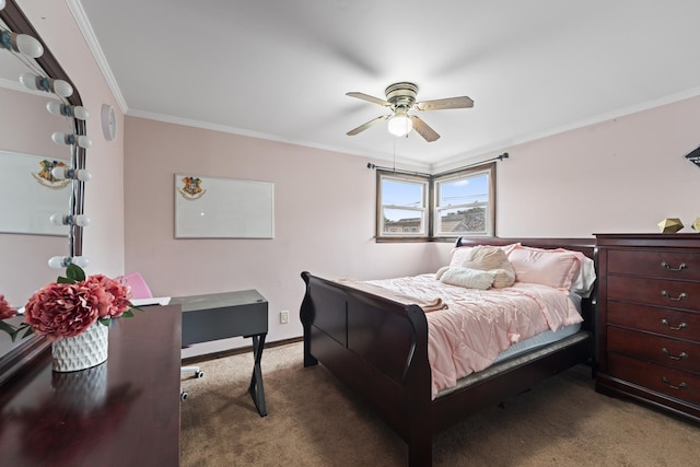 5520 S Kildare Ave, Chicago, IL 60629 - carpeted bedroom featuring crown molding and a ceiling fan