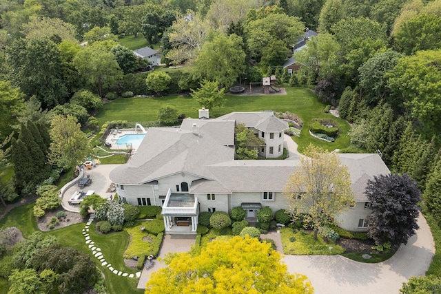 1877 Banbury Rd, Inverness, IL 60067 - drone / aerial view of a pool