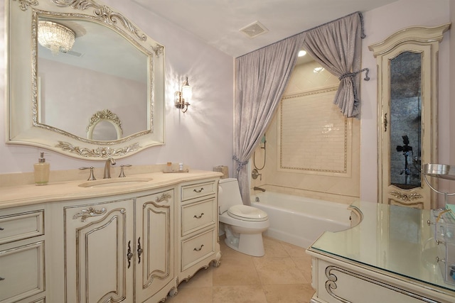1877 Banbury Rd, Inverness, IL 60067 - full bath featuring vanity, washtub / shower combination, and tile patterned floors