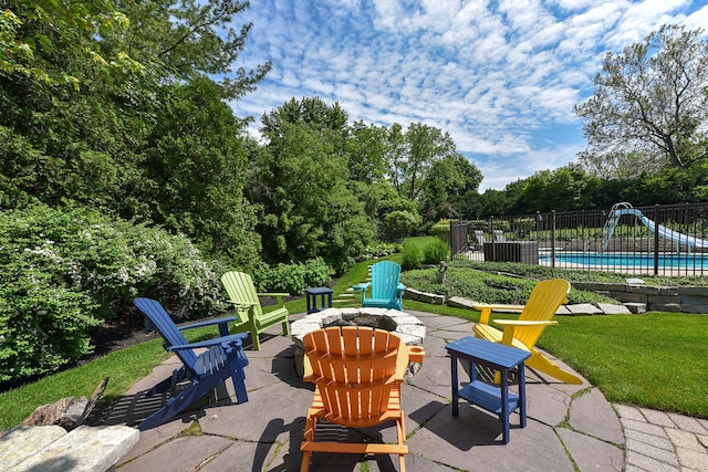 1877 Banbury Rd, Inverness, IL 60067 - view of patio / terrace with an outdoor fire pit