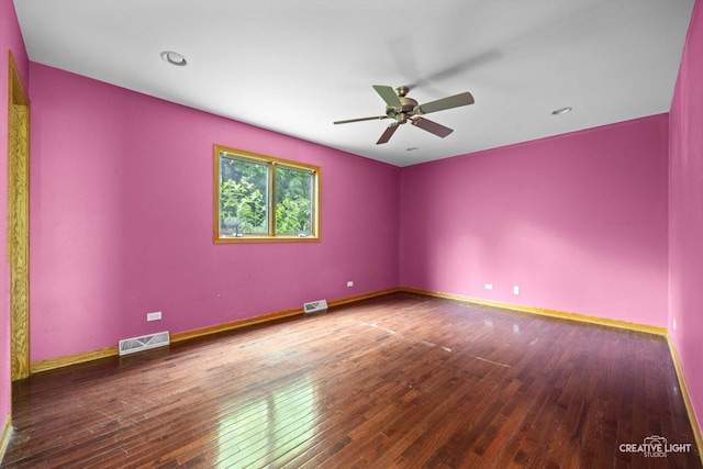 1325 E Lake Ave, Glenview, IL 60025 - spare room featuring ceiling fan, hardwood / wood-style floors, and recessed lighting