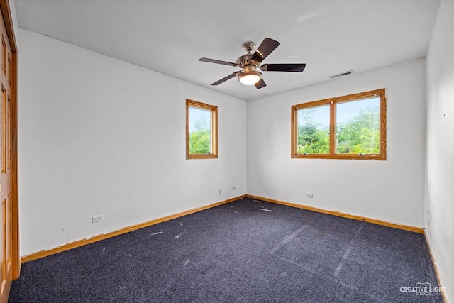 1325 E Lake Ave, Glenview, IL 60025 - empty room with healthy amount of natural light, carpet flooring, and a ceiling fan