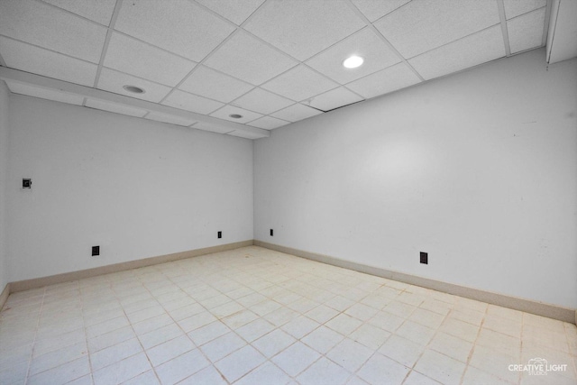 1325 E Lake Ave, Glenview, IL 60025 - empty room featuring a paneled ceiling and recessed lighting