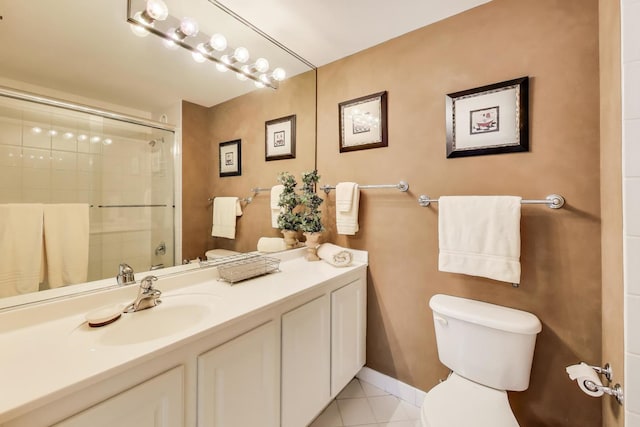 345 N Lasalle Blvd Unit 3904, Chicago, IL 60654 - full bath with toilet, tile patterned flooring, vanity, and a tile shower