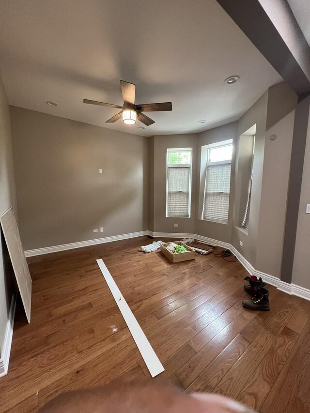 5757 S Aberdeen St, Chicago, IL 60621 - unfurnished room with wood-type flooring and a ceiling fan