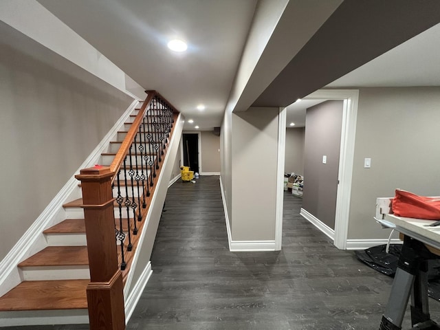 5757 S Aberdeen St, Chicago, IL 60621 - stairway with wood finished floors and recessed lighting