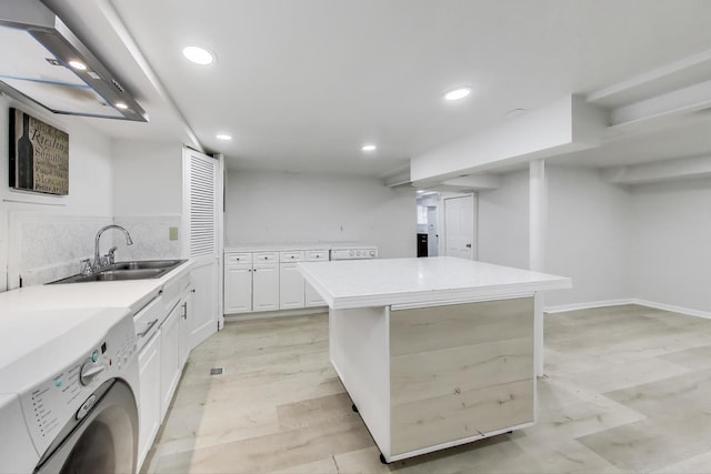 4118 Prairie Ave, Brookfield, IL 60513 - laundry area featuring washer / clothes dryer, recessed lighting, and light wood finished floors