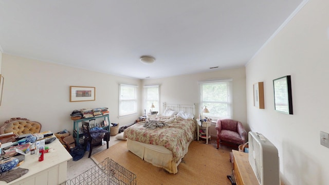 1025 Wesley Ave, Evanston, IL 60202 - bedroom featuring light colored carpet and crown molding