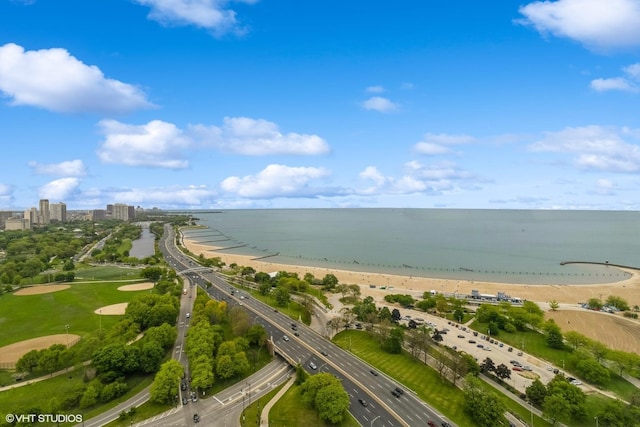 1550 N Lake Shore Dr Unit 32C, Chicago, IL 60610 - drone / aerial view of a highway and waterfront with a beach