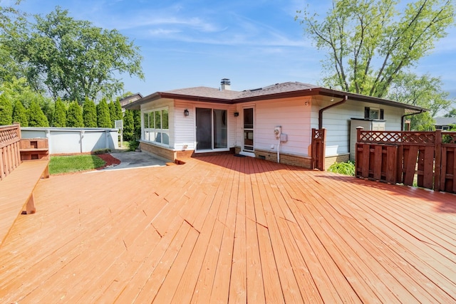 848 Bonita Ave, Elk Grove Village, IL 60007 - wooden terrace with an outdoor pool