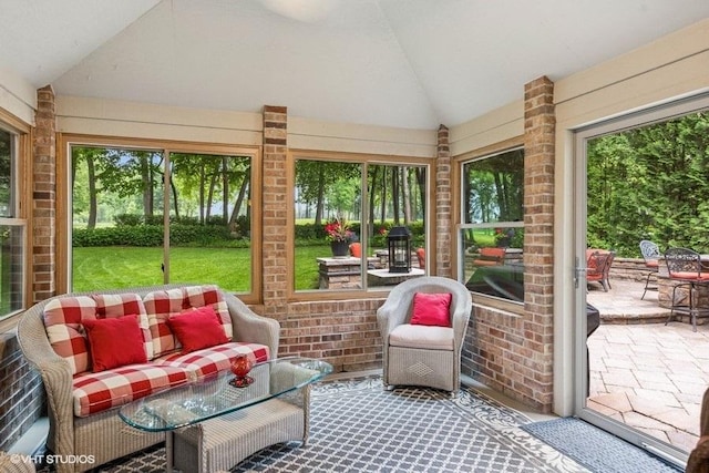 3104 Royal Fox Dr, Saint Charles, IL 60174 - sunroom with lofted ceiling, healthy amount of natural light, and an outdoor hangout area