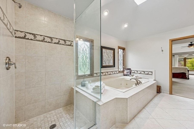 3104 Royal Fox Dr, Saint Charles, IL 60174 - full bathroom featuring a stall shower, a jetted tub, tile patterned floors, and ensuite bathroom
