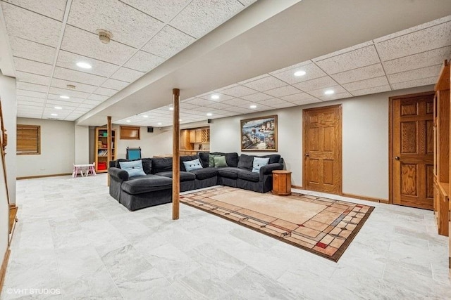 3104 Royal Fox Dr, Saint Charles, IL 60174 - living area featuring a drop ceiling and recessed lighting