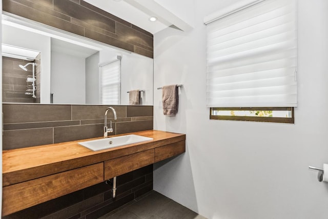 1145 Wincanton Dr, Deerfield, IL 60015 - bathroom with decorative backsplash and vanity