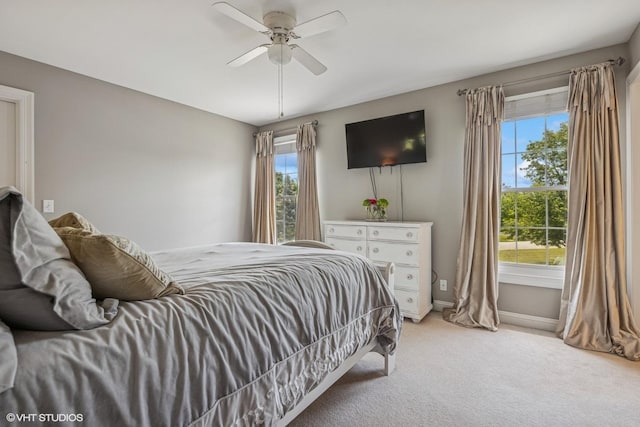 9520 Nicklaus Ln, Crystal Lake, IL 60014 - bedroom featuring light carpet and a ceiling fan