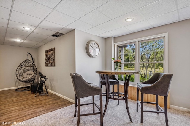 9520 Nicklaus Ln, Crystal Lake, IL 60014 - dining room featuring a paneled ceiling, carpet flooring, and recessed lighting
