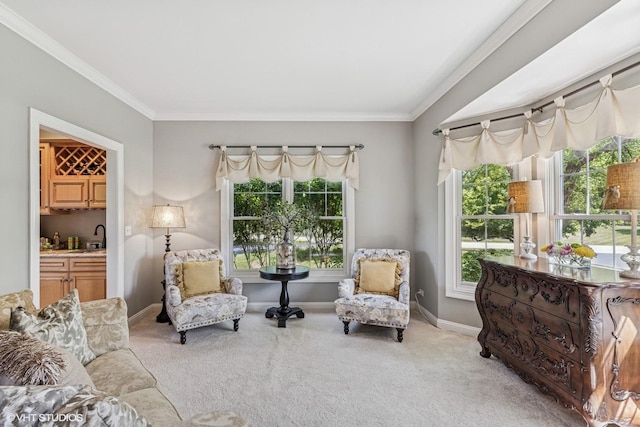 9520 Nicklaus Ln, Crystal Lake, IL 60014 - living area with carpet floors and crown molding