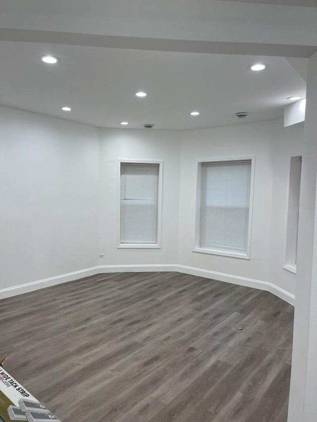 6141 S Eberhart Ave, Chicago, IL 60637 - empty room with dark wood finished floors, recessed lighting, and baseboards