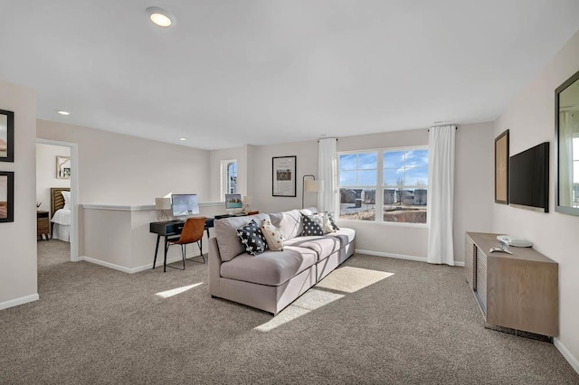 298 Astor Ct, Elgin, IL 60124 - living area featuring carpet floors, healthy amount of natural light, and recessed lighting