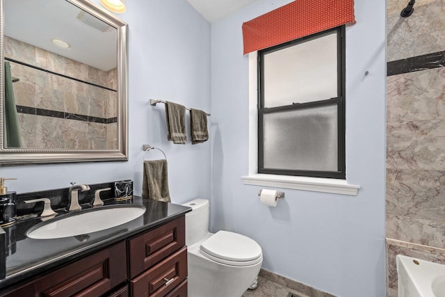 3405 N Harding Ave Unit 1, Chicago, IL 60618 - full bath with vanity, a tub to relax in, toilet, a shower, and baseboards