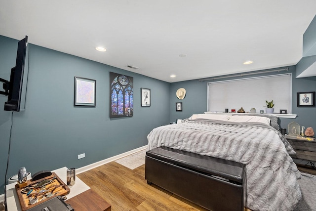 3405 N Harding Ave Unit 1, Chicago, IL 60618 - bedroom featuring wood finished floors, recessed lighting, and baseboards