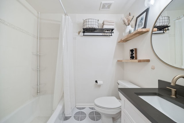 1443 N Mohawk St Unit 1, Chicago, IL 60610 - full bathroom with vanity, shower / tub combo with curtain, and tile patterned flooring