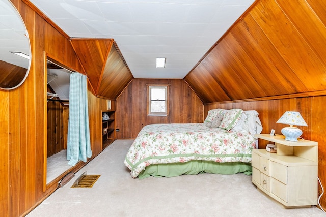 3730 Wenonah Ave, Berwyn, IL 60402 - carpeted bedroom with wooden walls and lofted ceiling