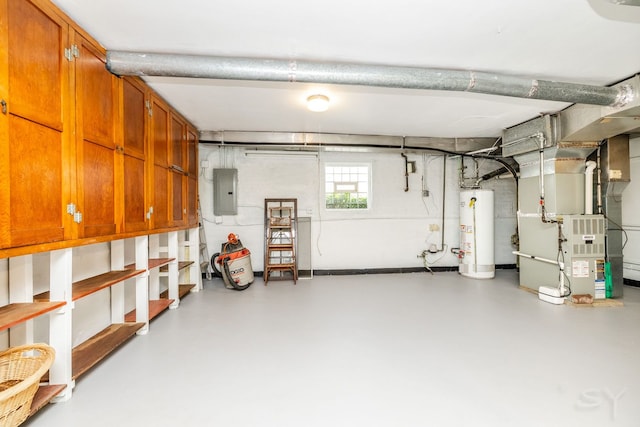 3730 Wenonah Ave, Berwyn, IL 60402 - garage featuring water heater, electric panel, and heating unit