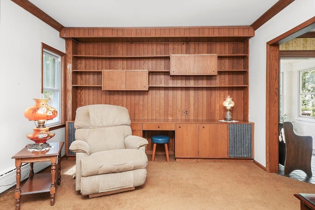 3218 Wenonah Ave, Berwyn, IL 60402 - sitting room with light colored carpet and a baseboard heating unit