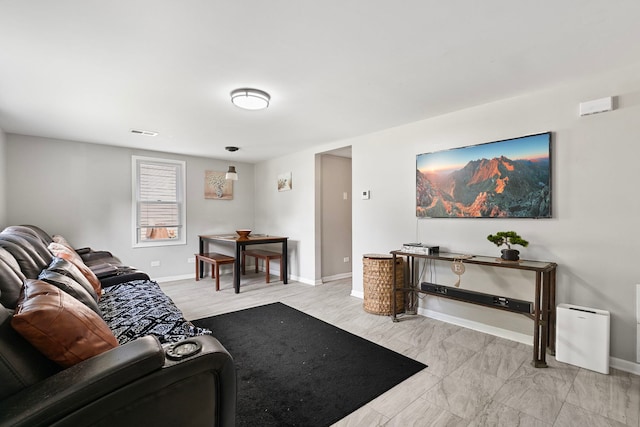 417 Dellwood Ave, Lockport, IL 60441 - living room with baseboards and light marble finish floors
