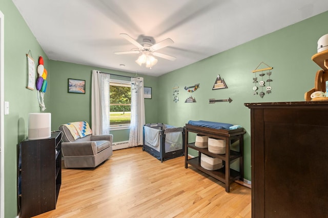 1907 S St, Geneva, IL 60134 - bedroom with wood finished floors and a ceiling fan