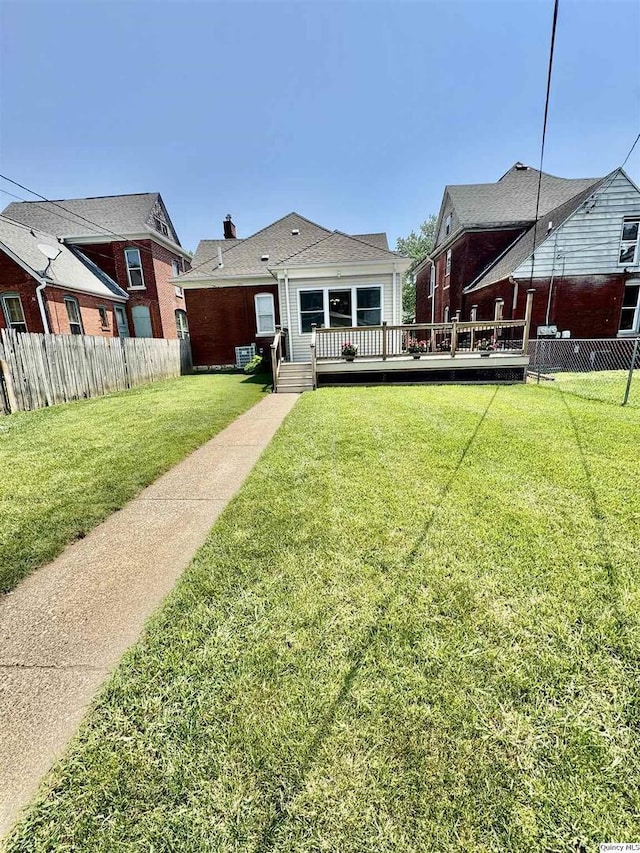 732 S 13th, Quincy, IL 62301 - rear view of house with a wooden deck