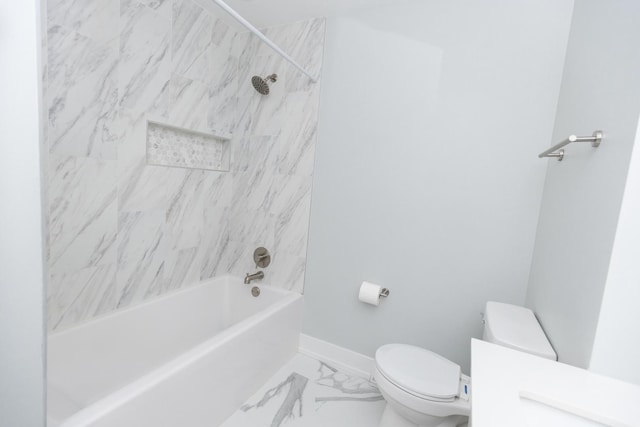 3145 Hillside Ln, Darien, IL 60561 - full bath with shower / washtub combination, vanity, and marble look tiles