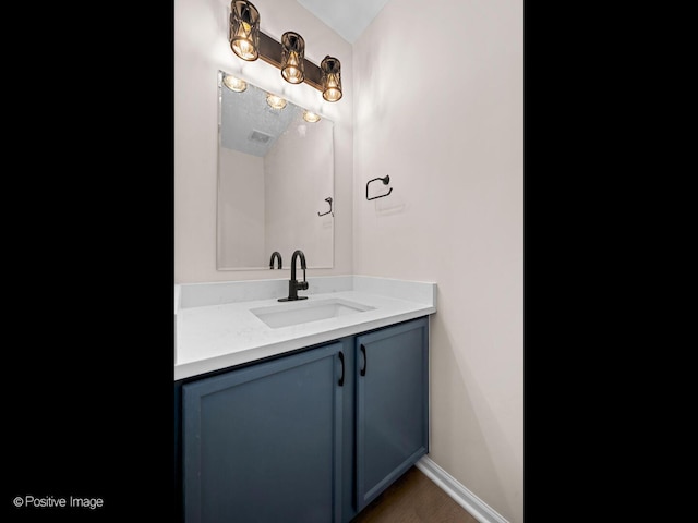 18506 Bellagio Cir, Tinley Park, IL 60477 - bathroom featuring vanity and wood finished floors