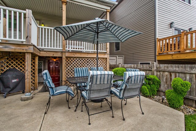 4039 N Kildare Ave, Chicago, IL 60641 - view of patio / terrace featuring outdoor dining space, a wooden deck, and area for grilling