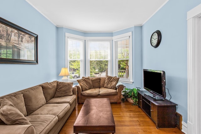 4039 N Kildare Ave, Chicago, IL 60641 - living room with crown molding and wood finished floors