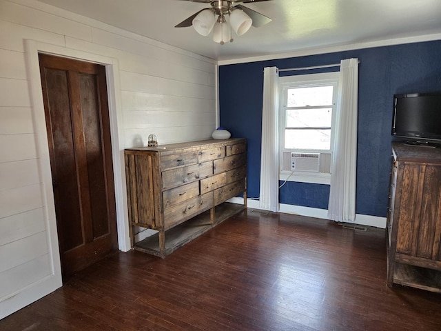 16517 Plainview Dr, Markham, IL 60428 - bedroom with wood finished floors, baseboards, a ceiling fan, and cooling unit