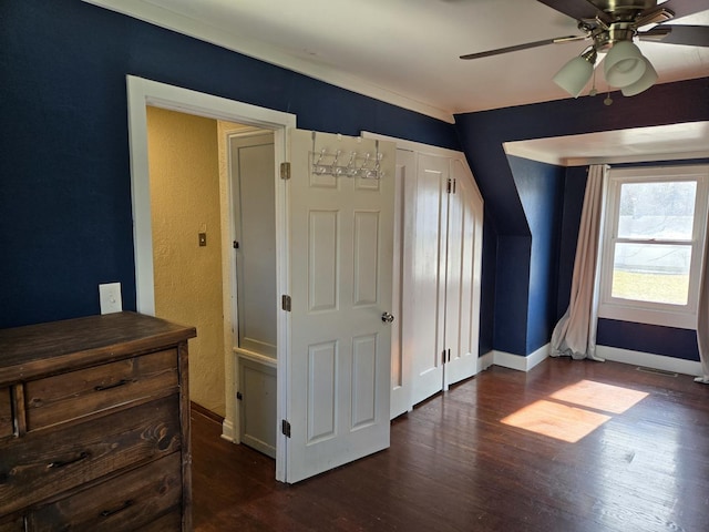 16517 Plainview Dr, Markham, IL 60428 - unfurnished bedroom with wood finished floors, baseboards, and a ceiling fan