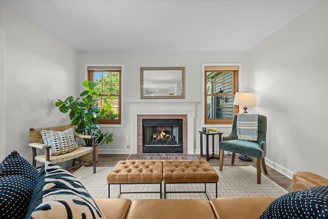 957 Whittington Dr, Geneva, IL 60134 - living area with wood finished floors and a tiled fireplace