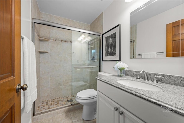 957 Whittington Dr, Geneva, IL 60134 - full bathroom featuring vanity, a stall shower, and tile patterned flooring