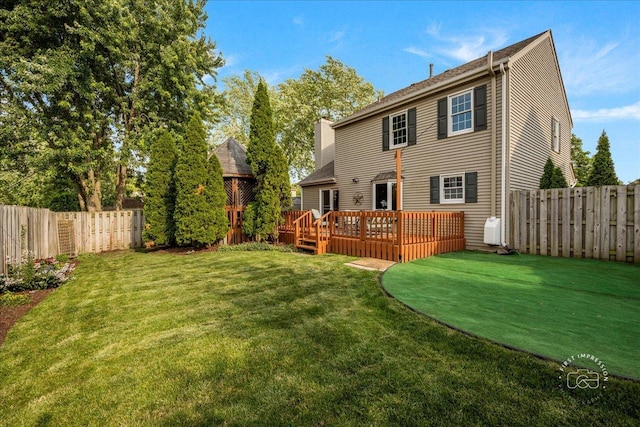 957 Whittington Dr, Geneva, IL 60134 - rear view of property featuring a fenced backyard and a deck