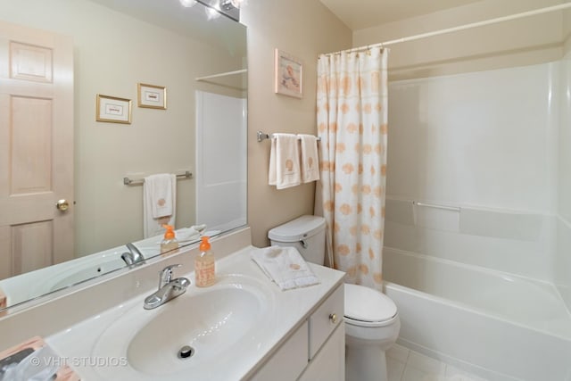 377 Locksley Dr, Streamwood, IL 60107 - full bath with vanity, shower / tub combo, and tile patterned floors