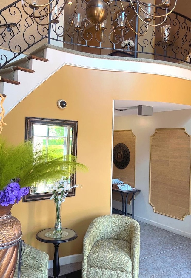 3427 Vollmer Rd Unit 108, Flossmoor, IL 60422 - living area featuring baseboards and stairs