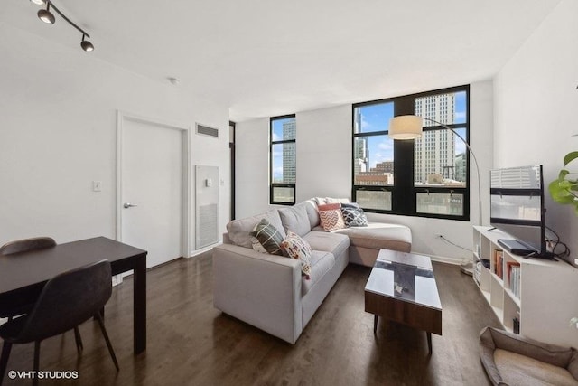 1255 S State St Unit 911, Chicago, IL 60605 - living area with wood finished floors and track lighting